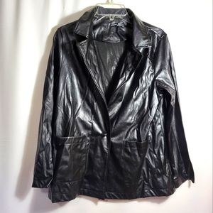 Shein black faux leather jacket women's M  #1388